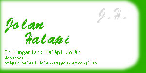 jolan halapi business card