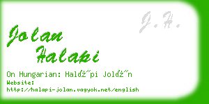 jolan halapi business card